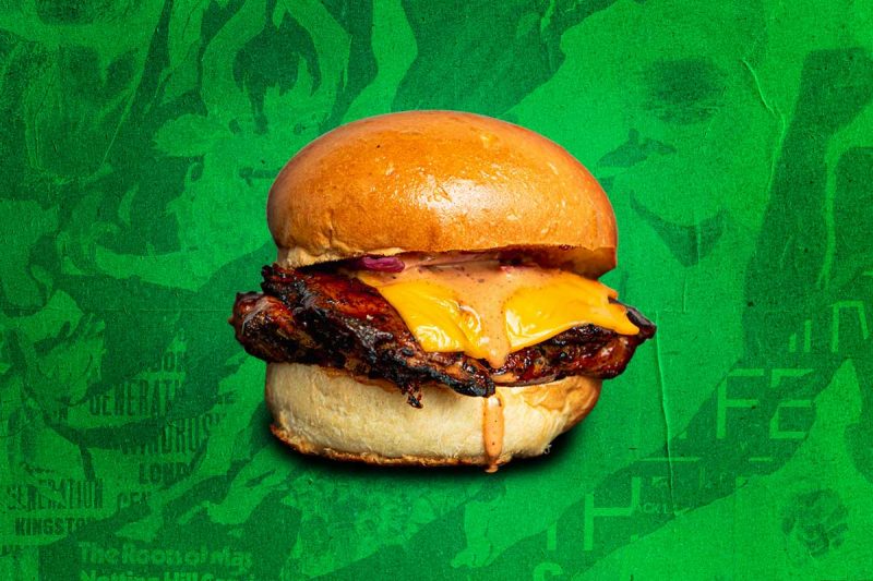 Jerk Chicken Buger-fondvert Jerk Chicken Buger-fondvert